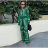 Lightweight Floral Print Oversized Coat & Square Scarf Skirt & Long Pants For Women Lady Holiday Streetwear Outfits