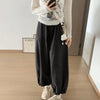 Cute Ruffled Hem Bloomers Pants Woman Japanese Lazy Style Loose Breathable Wide Leg Pants Autumn Y2K Women's Bottoms