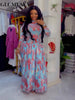 Women Print Full Sleeve O-neck Pleated Long Dress Spring Evening Elegant Romantic Vacation Party Birthday Dresses