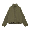 2026Classic Commuter Style Women S Red Hooded Pilot Jacket Cotton Padded Elastic Ruffle Hem Loose Short Casual Coat
