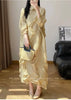 Women's Pleated Dress Elastic Loose Three Quarter Sleeve Stand Collar Dresses With Irregular Pleats2DB8596