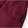 Women's Black Blazer Pants Set With Feather Cuffs Lapel Long Sleeve Button Jacket Wide Leg Pants Lady Chic Outfits