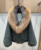 Thickened Warm Wool Jacket Goose Down Coat Casual Style Women Outerwear Oversized Fox Fur Collar Down Jacket Female