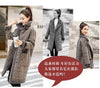 Autumn Winter Plaid Cotton Jacket Women's Warm Temperament Polo Collar Wool Coat Female Long Parkas Overcoat