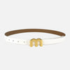 Thin 2.5cm Belts for Women Girls Waist Belt Cowhide Leather MetalBuckle Belt Leisure Dress Jeans Waistband