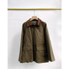 Splicing Corduroy Workwear Jacket, Military Green Hunting Outfit, Retro Cotton Jacket, Women's Spring
