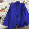 Korean Solid Color Lady Top Outwear Spring Autumn Long Sleeves Female Blazer Jacket Double-breasted Women Suit Coat