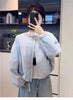 Korean Version Simple Women's Round Neck Solid Color Short Coat Spring Female Casual Loose Jacket Joker Little Overwear