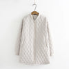 Women's Cotton Padded Parkas, Long Sleeve, Anti-Static Zipper, Wadded Jacket, Argyle Coat, Plus Size Clothing, Autumn, Winter
