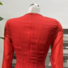 Women's Irregular Pleated Patchwork Long Flare Sleeve Waist Cinching Midi Dresses Female Clothing