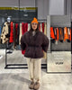 Women Stand Collar Puffer Cotton Coat Loose Long Sleeve Warm Waist Tie Belted Coats Casual Chic Thick Winter Commute Outfit