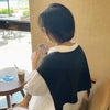 Korean Neck Guard Scarve Solid Color Woman's Knitted Cross Shawl Blouse Shoulders Fake Collar Cape Knotted Scarf