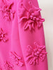 High Street Designer Women's Flare Sleeve 3D Flowers Appliques Dress