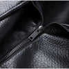 Women's Black PU Leather Jacket Stand Collar Sleeve Sleeve Asymmetric Button Front Elastic Hem Casual Autumn Outerwear
