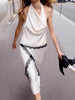 Lace Crop Top And Slit Long Skirt 2 Piece Set Women's Sexy Deep V Neck Tops High Waist Slim Dress Sets Elegant Outfit