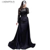 Women Party Dress Long Sleeve Sequins Empire Mesh Elegant O-neck Lady Big Swing Banquet Temperament Clothing