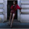 Color Block Cropped Anorak Jacket Women Stand Collar Half Zip Kangaroo Pocket Long Sleeve Jackets Autumn Casual Chic Coat