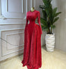 Women Lace Up O-neck Long Sleeve Big Swing A-line Maxi Dress Sexy Parties Education Vacation Long Dresses Vestidos