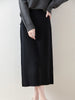 100% Merino Wool Skirt Women's Elastic Waist Cashmere Striped Skirts Office Lady Knitted Simple Dress Thickening Autumn Winter
