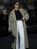Urban Solid Double Breasted Long Women Coat Loose Full Sleeve Belt Double Breasted Female Jacket Autumn Winter Lady Top
