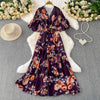 Sexy chic puff sleeve slim Criss-Cross A-line dress Chic Vintage Women Casual women clothing