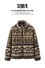 Jacket Women Winter Faux Lamb Wool Fleece Stand Collar Loose Patterned Retro Jacket Women'S Wear