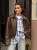 Wine Red Faux Leather Jakcet Outerwear Thicken Zipper Lapel Pu Coats Autumn Winter Streetwear Ladies Tops Women