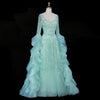 Plus Size Long Sleeve Evening Dress Arabic Women's Beaded Tiered Ruffles Elegant Party Gowns SS410 Customized