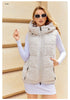 Gasmam Winter Down Jackets Women Warm Pluggable Sleeve Thermal Vest Classic zipper Lacing Design Pocket Hooded Parkas 83369