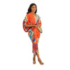 Elegant Women Pleated Patchwork Double Wear Batwing Long Sleeve V-neck Bodycon Midi Maxi Long Dresses Vestidos