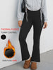 Fleece Lined Pants for Women - High Waisted Soft Flare Leggings with Tummy Control Design