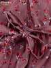 Loose Print Women Dress Elegant Lace-Up Long Sleeve Office Mini Dresses Casual Lace Spliced Pleated Female Dress