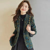 Women Leopard Printed Woolen Blazer Long Sleeve Single Breasted Autumn Winter Jacket Streetwear Ladies Blazer Female Outerwear