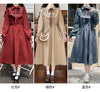 Art Mori Girls Long Dress Autumn Winter Basic Wear Retro Vintage Japan Style Doll Neck Cute Sweet Ribbon Bow Tie Corduroy Dress