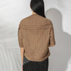 Pleated Spring Women's Cardigan Short Coat Chic Outerwear Unique Design Laeple Half Sleeve Jackets