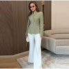 Curved Stitching Women Jacket Long Sleeve Slim Fitted Blazer Open Front Waist Truncated Outerwear Elegant Office Commuter Jacket