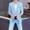 Senior Sense Medium Sleeve (Blazer+ Nine-point Pants) Spring and Summer Thin  Casual Blazer Two-piece Set suit for men