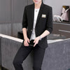 Senior Sense Medium Sleeve (Blazer+ Nine-point Pants) Spring and Summer Thin  Casual Blazer Two-piece Set suit for men