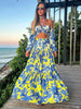 Sexy Off Shoulder Long Dress Women 2024 Summer Hollow Out Party Dresses Elegant Slim Printed Maxi Vestidos Holiday Beach Robe