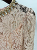High Street Stylish Designer Women's Beaded Diamond Long Sleeve Slim Water-Soluble Lace Dress