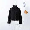 Casual Women's Short Woolen Coat Loose Lapel Single-breasted Long Sleeve Thick Jacket Autumn Winter Lady Elegant Streetwear