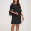 Woman Chiffon Bell Sleeve Shift Dress Woman Round Neck Soft Touch Lightweight Chic Design for Casual Elegance