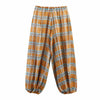 Women's Autumn Versatile Bloomers Plaid Printed Loose Pants Female High-Waist Drawstring Casual Trousers