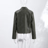 Lapel Long Sleeve Faux Leather Jacket Women Street Turn-down Collar Single Breasted Loose Coats Chic Lady Jackets Outerwears