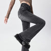 Winter Warm Women Jeans Cotton Denim Flare Pants Elastic Force Vintage Streetwear High Waist Slim Denim Harajuku Trousers