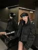 Women Thick Warm Cotton Short Jacket Rhinestones Winter Stand Collar Down Coat Shiny Crystal Cropped Puffer Parka Пуховики