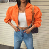 Cropped Zip Up Hoodies Women Streetwear Vintage with Pockets Short Sweatshirt Femme Outwear Harajuku Y2K Solid Hooded Jackets