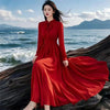 Korean Dress Women's Spring Autumn Elegant Temperament Comfortable Long Dressss Ladies Vestidos