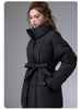 Women Winter Belted Jacket Elegant Stand Collar Windproof Puffer Coat Cotton Padded Thick Warm Snow Parkas Overcoat куртка