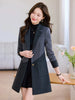 Women Stripe Stitching Woolen Blazer Coat Long Sleeve Jacket Office Ladies Work Wear Blazers Female Windbreakers Outerwear